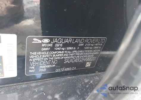 2017 Jaguar Xe Premium z USA, uszkodzony, nr VIN SAJAD4BG2HA968201